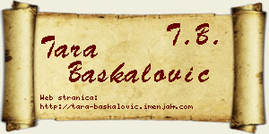 Tara Baškalović vizit kartica